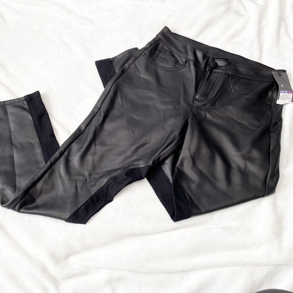 Mossimo Supply Co black faux leather skinny pants size 8 NWT new